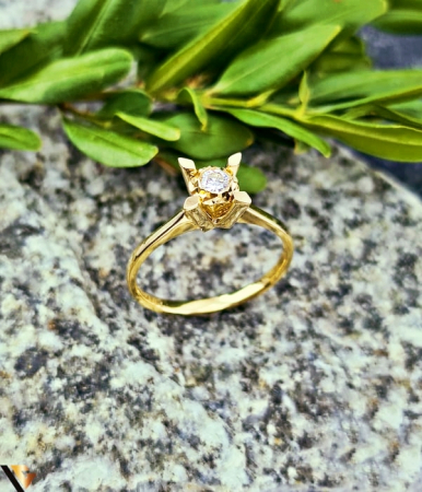 Inele cu diamante - Inel Aur 14k, Diamante  0.11  ct in total