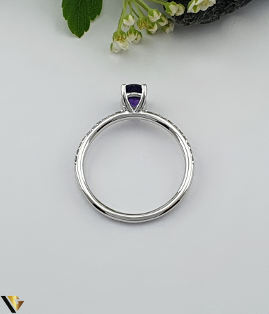 Inel Aur 14k , Diamante 0.15 ct, Ametist [1]