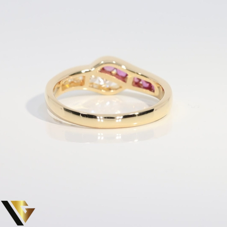 Inel Aur 14k, Diamante 0.15 ct, Spinel [2]