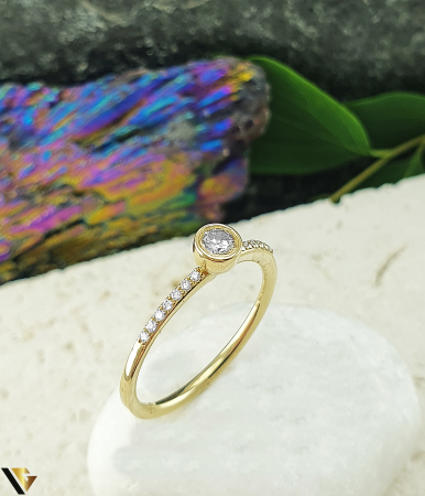 Inele cu diamante - Inel Aur 14k, Diamante 0.18 ct in total