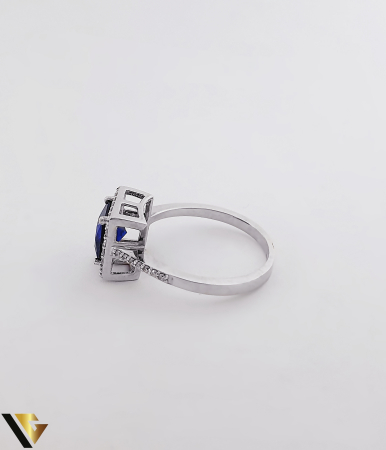 Inel Aur 14k, Diamante  0.24 ct si Safir [2]