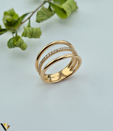 Inele cu diamante - Inel Aur 14k, Diamante 0.25 ct