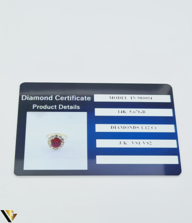Inel Aur 14k, Diamante 1.12 ct , Rubin [4]