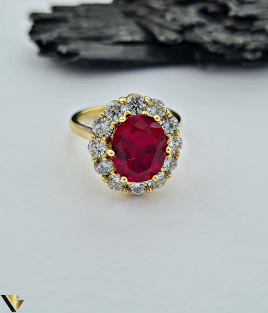 Inel Aur 14k, Diamante 1.12 ct , Rubin [1]