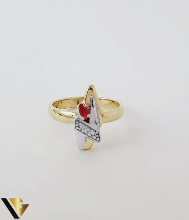 Inel Aur 14k, Diamante si Rubin [1]