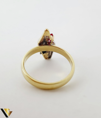 Inel Aur 14k, Diamante si Rubin [3]