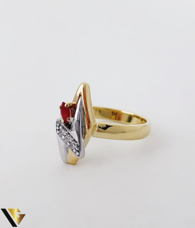 Inel Aur 14k, Diamante si Rubin [2]