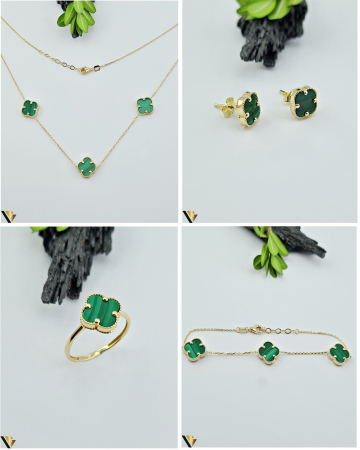 Inel Aur 14k, Malachit [2]