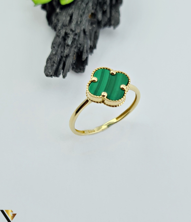 Inel Aur 14k, Malachit