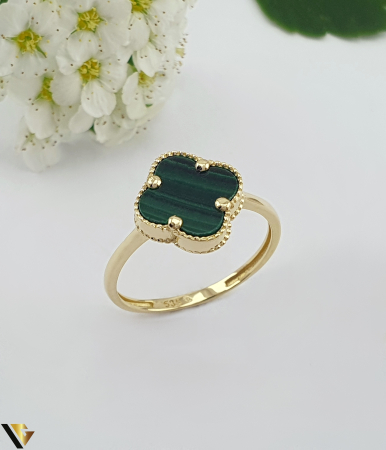 Inele din aur - Inel Aur 14k, Malachit