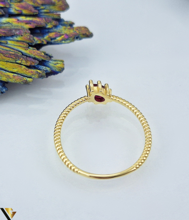 Inel Aur 14k, Rubin de sinteza [1]