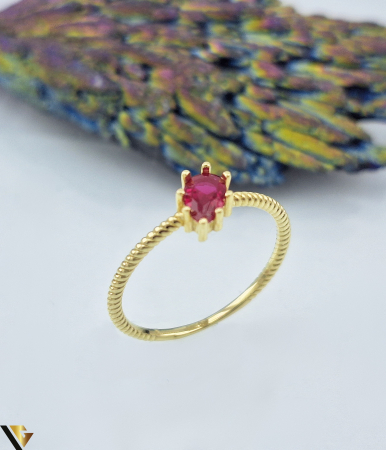 Bijuterii din aur - Inel Aur 14k, Rubin de sinteza
