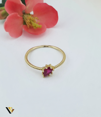 Inel Aur 14k, Rubin de sinteza [1]