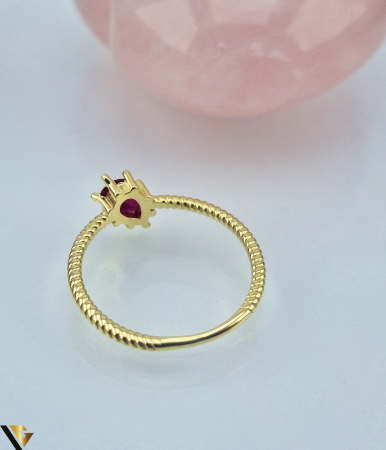 Inel Aur 14k, Rubin de sinteza [1]