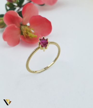 Bijuterii din aur - Inel Aur 14k, Rubin de sinteza