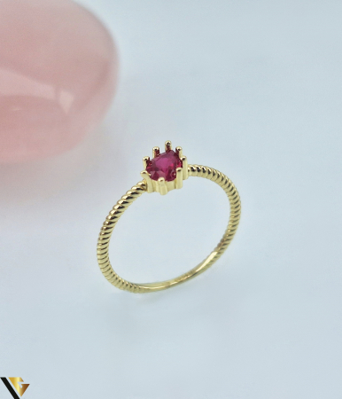 Inele din aur - Inel Aur 14k, Rubin de sinteza