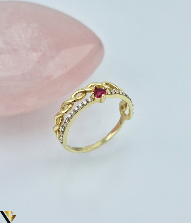 Inele - Inel Aur 14k, Zirconiu