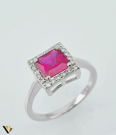 Inele cu diamante - Inel Aur 14k, Rubin si Diamante de 0.15 ct in total, 2.75 grame