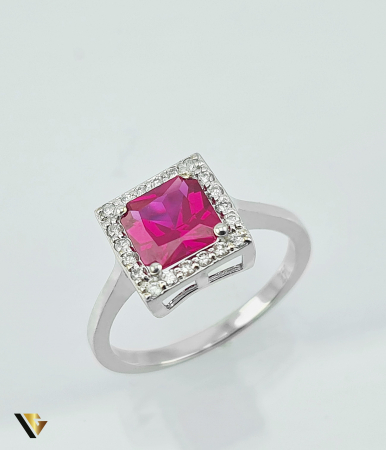 Inel Aur 14k, Rubin si Diamante de 0.15 ct in total, 2.75 grame [4]