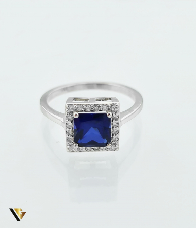 Inel Aur 14k, Safir si Diamante de 0.15 ct in total [2]