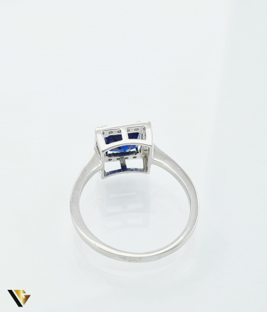 Inel Aur 14k, Safir si Diamante de 0.15 ct in total [3]