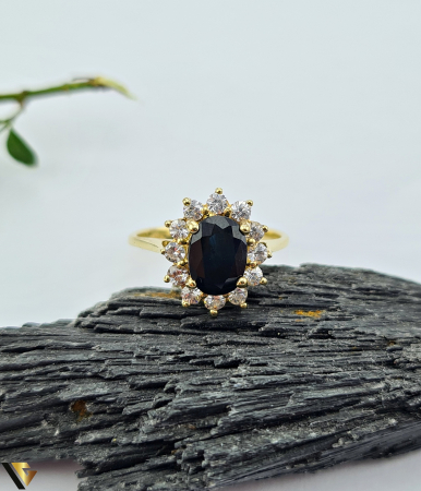 Inel aur 14k, Safir si Zirconiu [1]