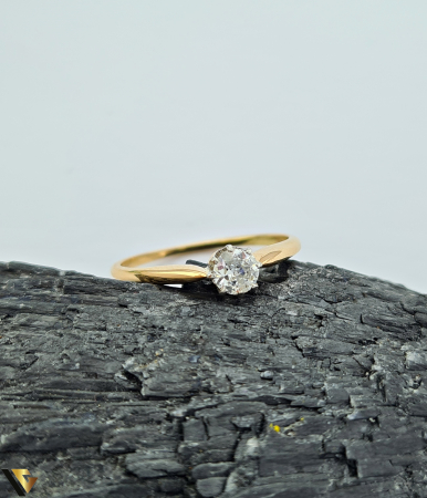 Inel Aur 14k si Platina, Diamant 0.26 ct [1]