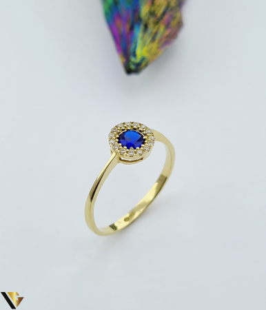 Bijuterii din aur - Inel aur 14k, Spinel si Cristale de Zirconiu 1.60g