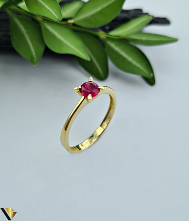Inele - Inel aur 14k, Spinel si Zirconiu