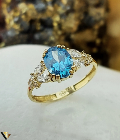 Inele - Inel Aur 14k, Ziconiu