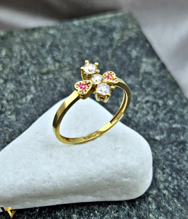 Inele din aur - Inel Aur 14k, Zirconiu