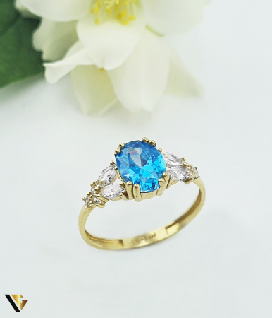 Inele din aur - Inel Aur 14k, Zirconiu