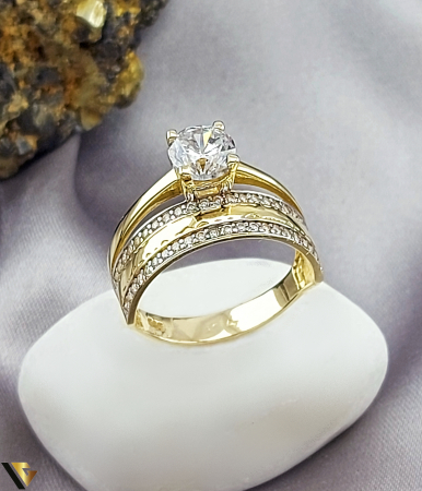 Inele din aur - Inel Aur 14k, Zirconiu