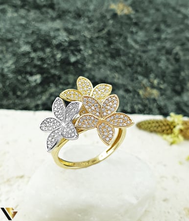 Inele din aur - Inel Aur 14k, Flori
