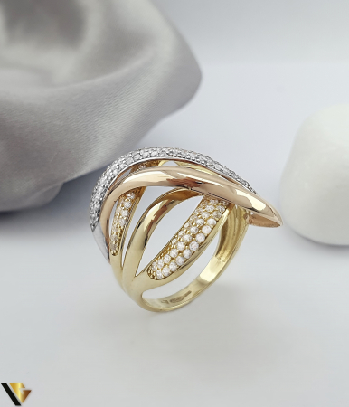 Inele din aur - Inel Aur 14K, Zirconiu