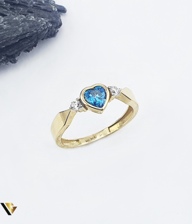 Inele - Inel Aur 14k, Zirconiu