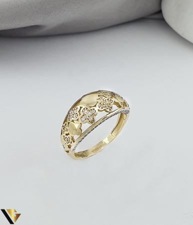 Inele din aur - Inel Aur 14K, Zirconiu