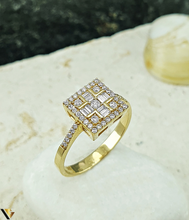 Inele - Inel Aur 14k, Zirconiu