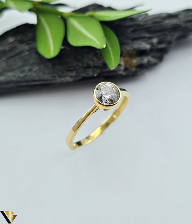 Inele - Inel aur 14k, Zirconiu