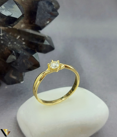 Inele - Inel Aur 14k, Zirconiu