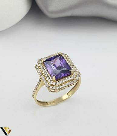 Inele din aur - Inel Aur 14K, Zirconiu