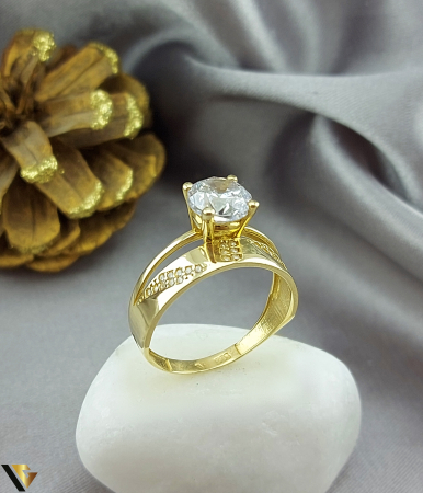 Inele - Inel Aur 14k, Zirconiu