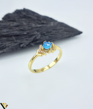 Inele - Inel Aur 14k, Zirconiu