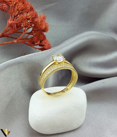 Inele - Inel Aur 14k, Zirconiu