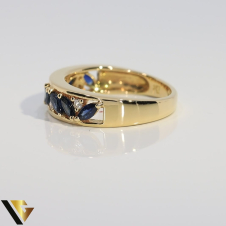 Inel Aur 18k, Diamante 0.06 ct, Safire [2]