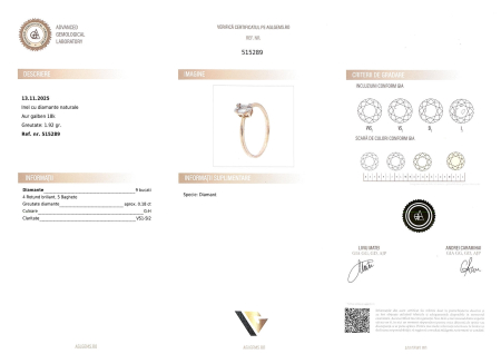 Inel Aur 18k, Diamante 0.18 ct [3]