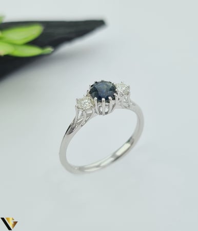 Inele - Inel Aur 18k, Diamante 0.20 ct, Safir