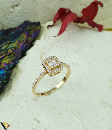 Inele cu diamante - Inel Aur 18k, Diamante 0.27 ct