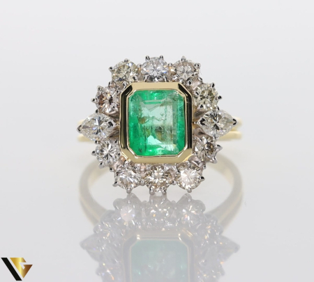 Inel Aur 18k, Diamante 2.00 ct, Smarald 1.45 ct [1]