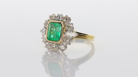 Inel Aur 18k, Diamante 2.00 ct, Smarald 1.45 ct [3]